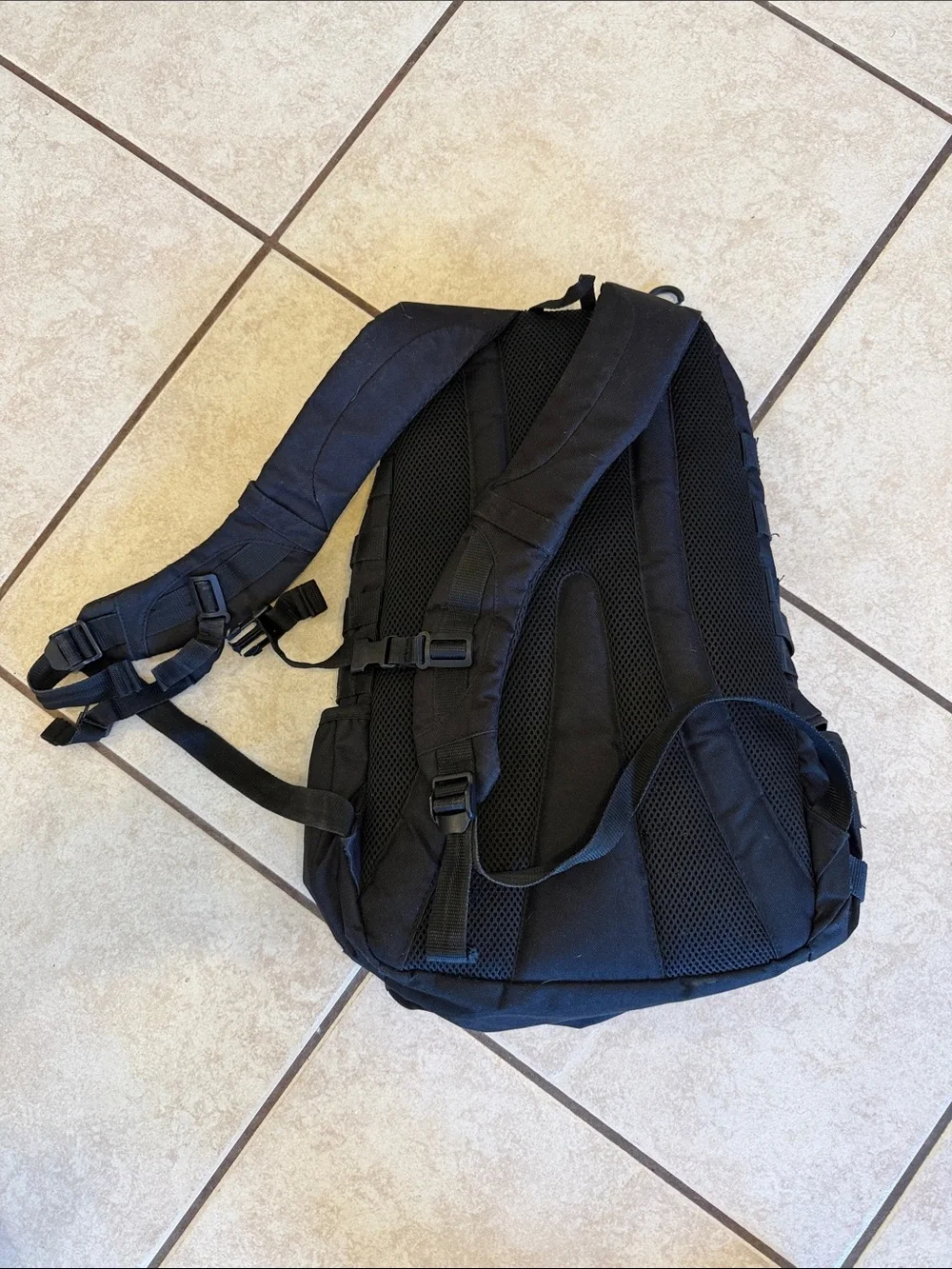 Men's Black Tactical MOLLE Backpack - Durable Everyday Carry